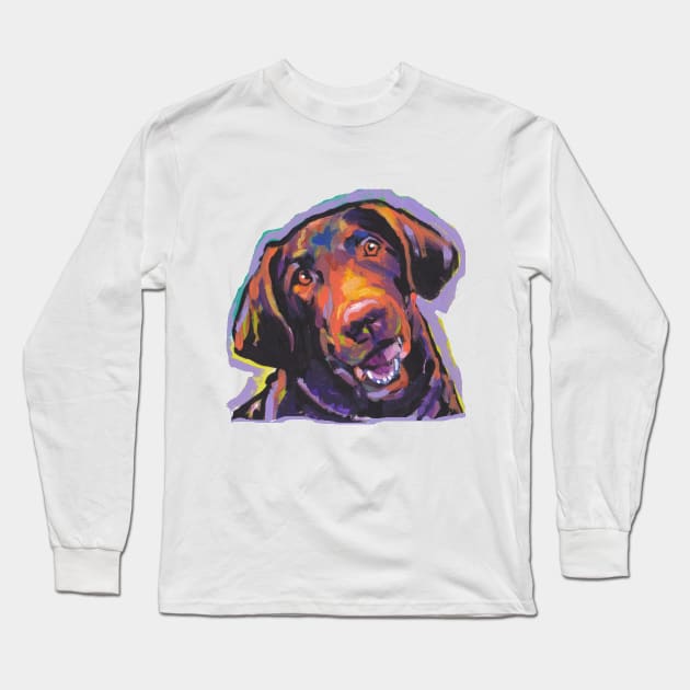Chesapeake Bay Retriever Dog Bright colorful pop dog art Long Sleeve T-Shirt by bentnotbroken11